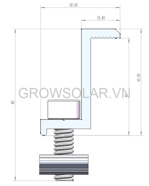 KEP-BIEN-40MM Kẹp Biên 40mm tấm Pin mặt trời