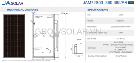 Pin JA Solar 325W JAM72S03